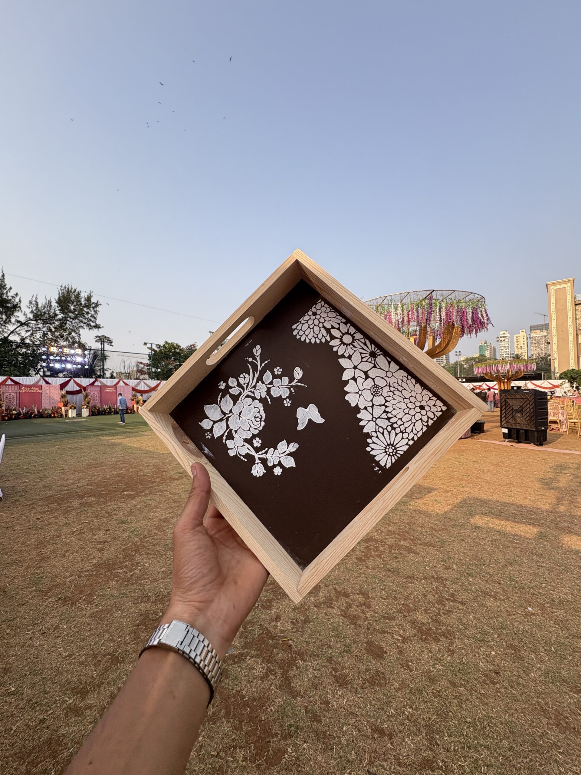 Corporate team engaged in a collaborative creative activity