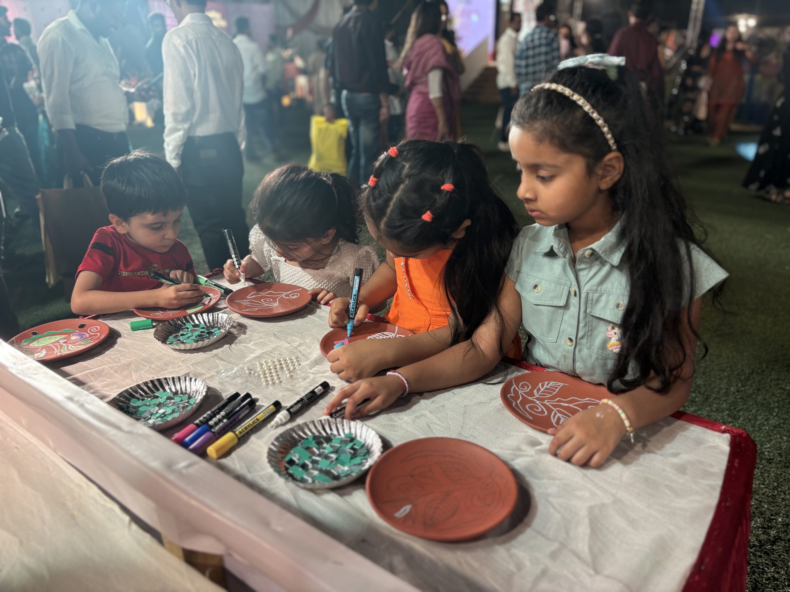 Guests at a DIY craft stall